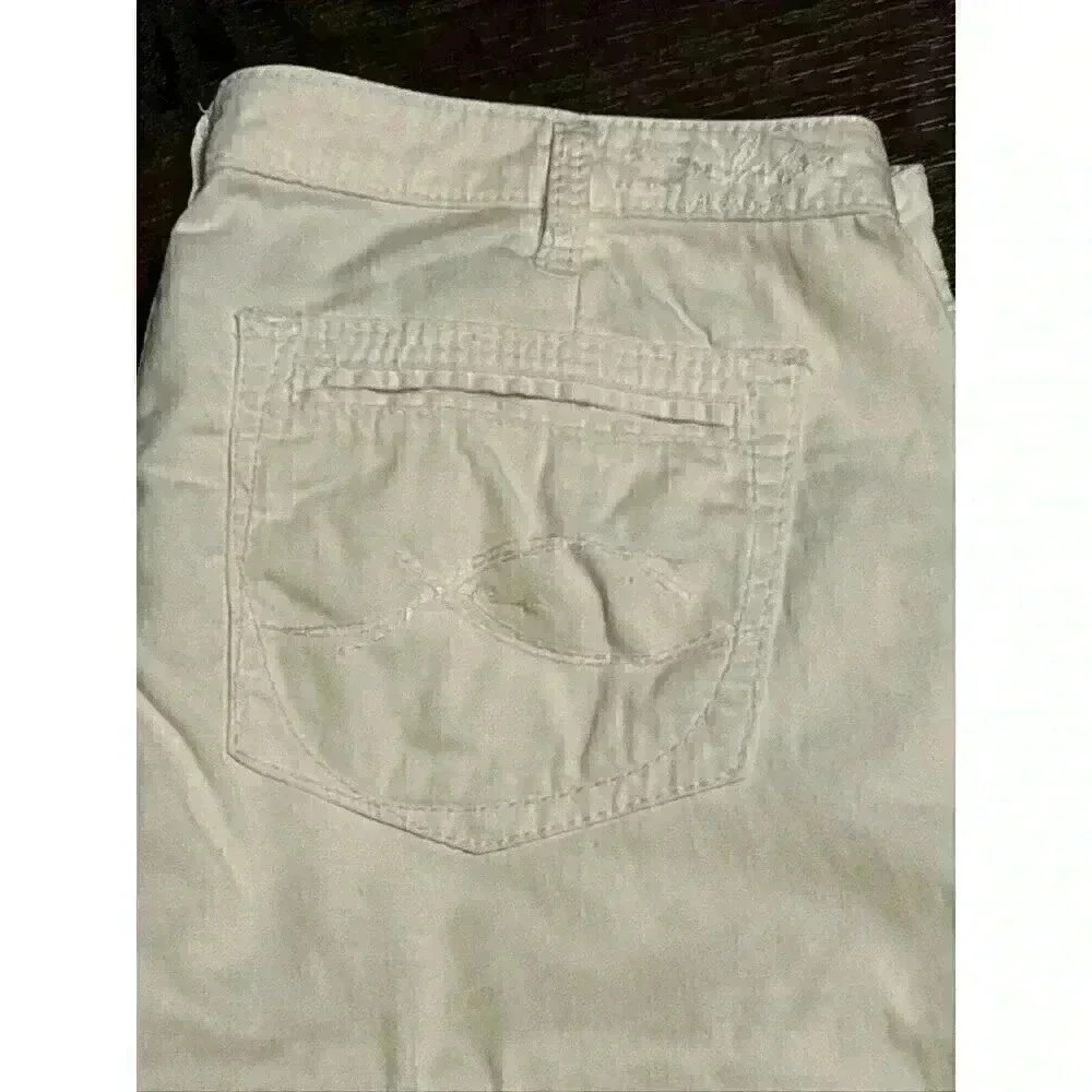 Silver Jeans Gwen Chino Relaxed Skinny Women's Size 34x29.5 White Pants - Picture 3 of 11
